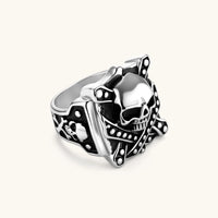 Anillo de Calavera y Huesos Cruzados