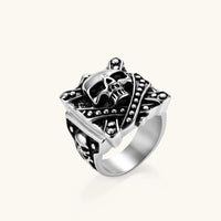Anillo de Calavera y Huesos Cruzados