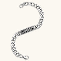 Pulsera ID con Motivo Clave Griega