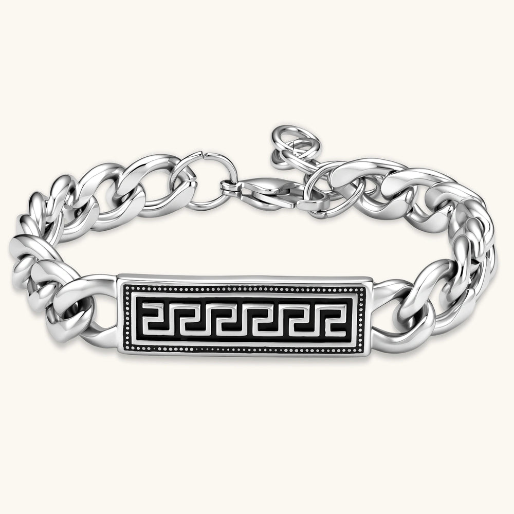 Pulsera ID con Motivo Clave Griega