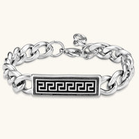 Pulsera ID con Motivo Clave Griega