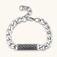 Pulsera ID con Motivo Clave Griega