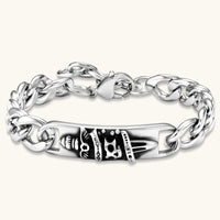 Pulsera de Cadena Calavera y Corona