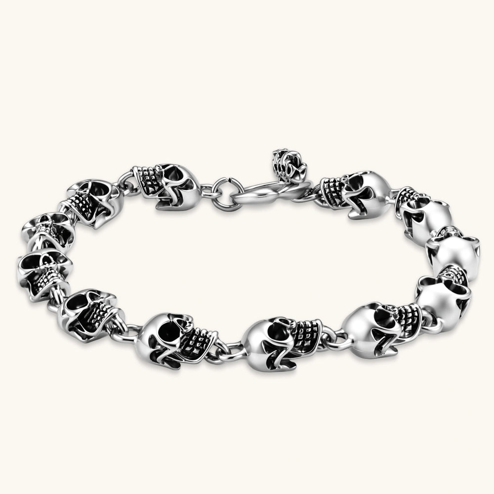 Pulsera de Cadena con Calaveras