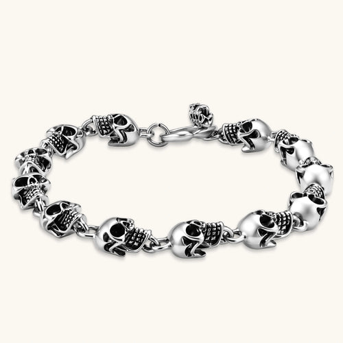 Pulsera de Cadena con Calaveras